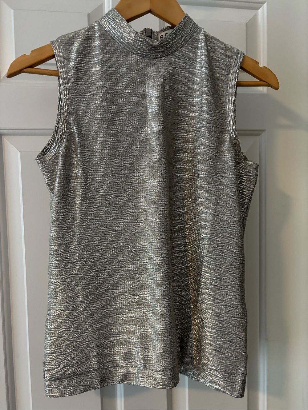 Reiss Silver Sleeveless Mock Neck Camisole